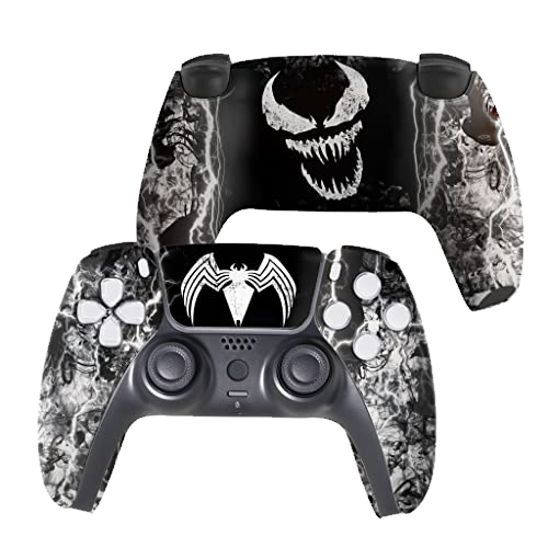 Vennom Custom PS-5 Controller Wireless compatible with Play-Station 5 Console by BCB Controllers | Proudly Customized in USA with Permanent HYDRO-DIP Printing (NOT JUST A SKIN) (MODDED)